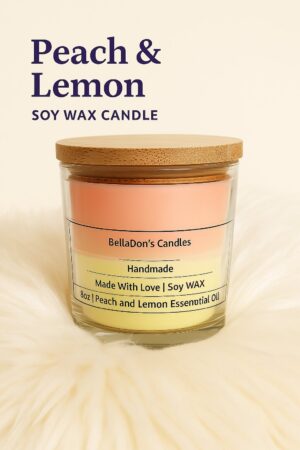 Peach & Lemon Essential Oil Candle